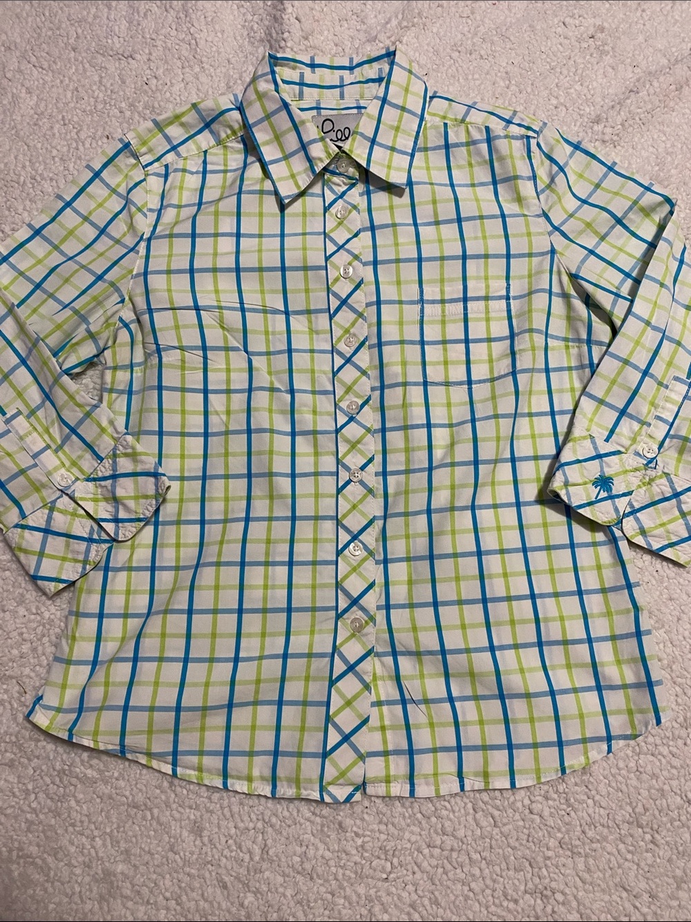 Lily Pulitzer womens size 6 , size small , button down shirt quarter sleeve NWOT